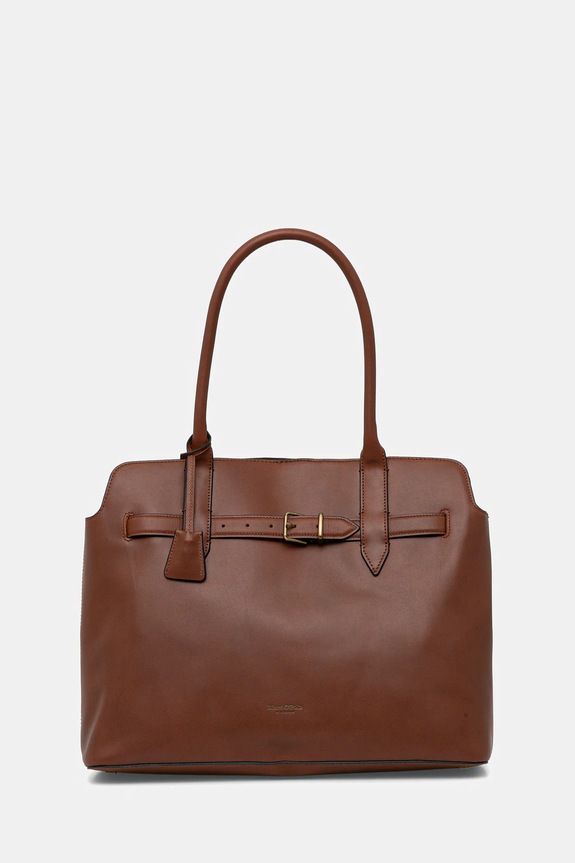 Δερμάτινη τσάντα Marc O'Polo λείο δέρμα καφέ 5000007776