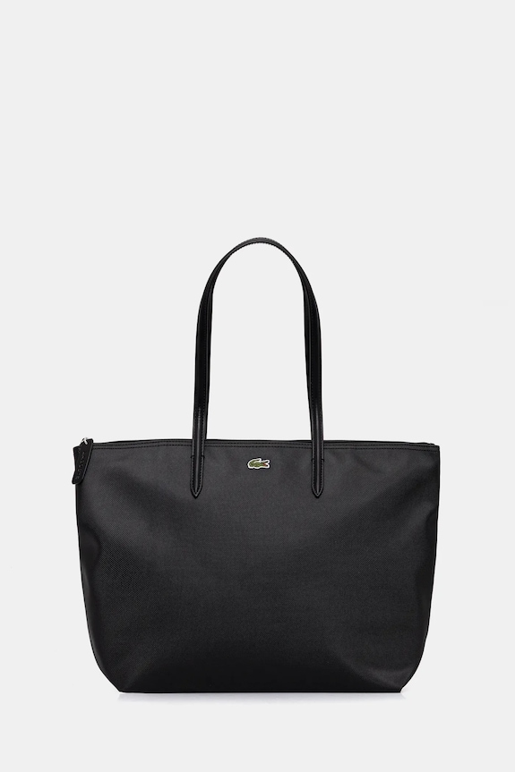 Torba Lacoste imitacija zrnate kože crna NF1888PK
