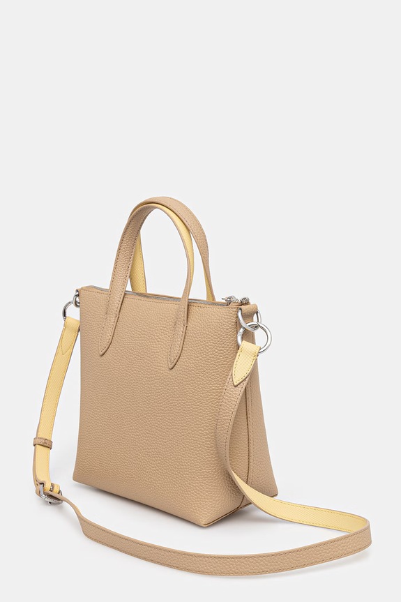 Akcesoria Lacoste torebka tote damska z imitacji skóry NF5126AA beżowy