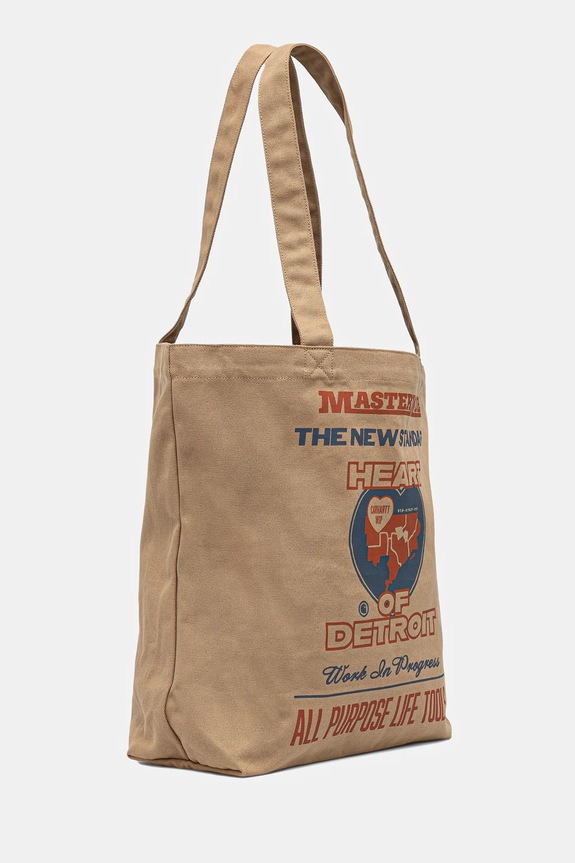 Памучна чанта Carhartt WIP Canvas Graphic Tote I033975.34GXX кафяв AW25