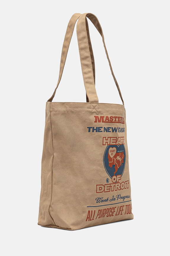 Памучна чанта Carhartt WIP Canvas Graphic Tote I033975.34GXX кафяв AW25