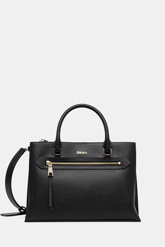 Dkny torebka skórzana skóra licowa czarny R52D3K46