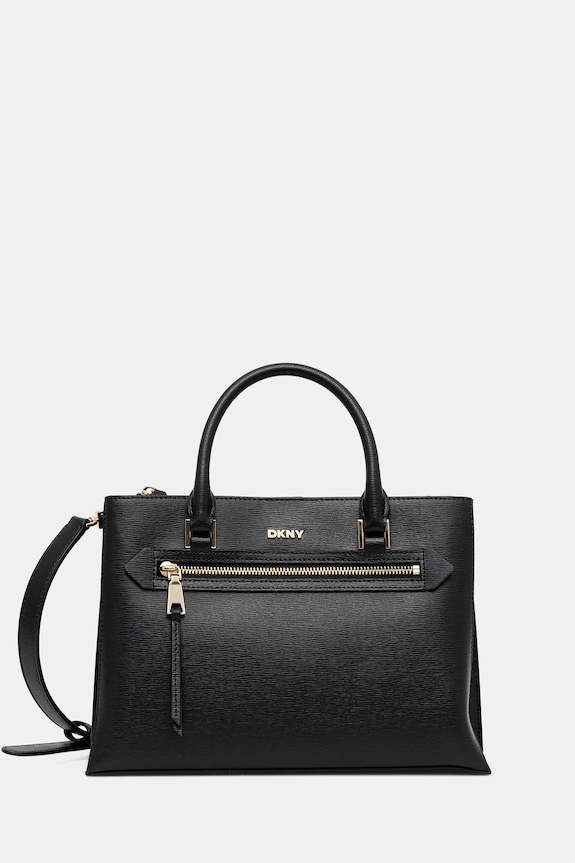 Dkny torebka skórzana skóra licowa czarny R52D3K46