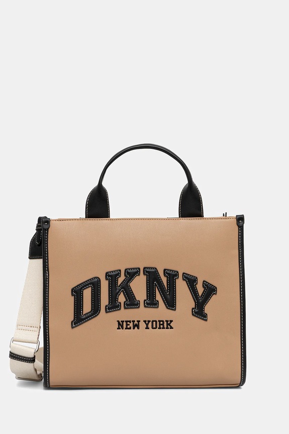 DKNY μικρή τσάντα γυναικεία από απομίμηση δέρματος απομίμηση λείου δέρματος καφέ R52AZR57