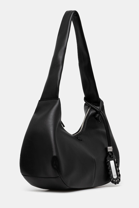 GANNI torebka skórzana Hobo Medium A6837 czarny AW25