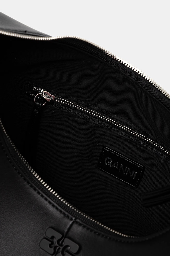 GANNI torebka skórzana Hobo Medium A6837 czarny