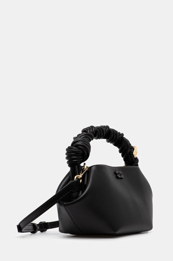 GANNI torebka skórzana Ganni Bou Bag Mini A6946 czarny AW25