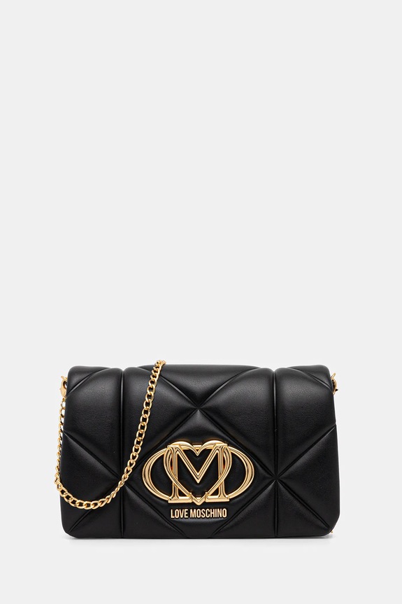 Τσάντα Love Moschino απλικέ μαύρο JC4043PP1NLC0000