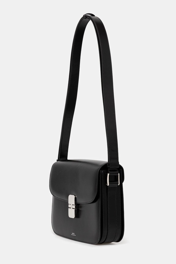 A.P.C. leather handbag Sac Grace PXBVN.F61412 black AW25
