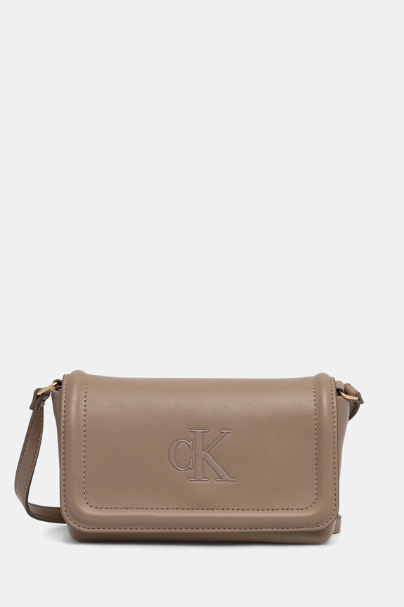 Kabelka Calvin Klein imitácia kože béžová LV04F1027G