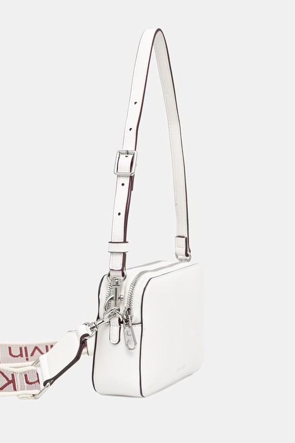 Calvin Klein torebka crossbody damska z imitacji skóry LV04F3165G biały SS26