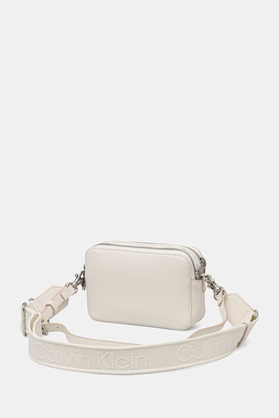 Akcesoria Calvin Klein torebka crossbody damska z imitacji skóry LV04F3165G beżowy