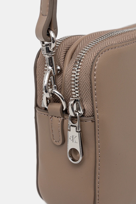 Calvin Klein torebka crossbody damska z imitacji skóry beżowy LV04F3165G
