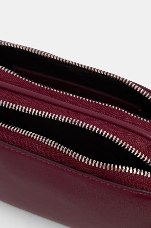 Calvin Klein torebka crossbody damska z imitacji skóry LV04F3165G bordowy