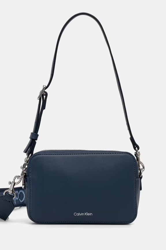 Calvin Klein torebka crossbody damska z imitacji skóry nie mieści A4 niebieski LV04F3165G