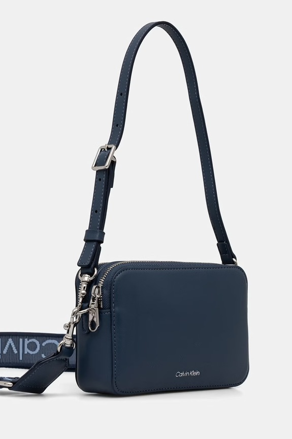 Calvin Klein torebka crossbody damska z imitacji skóry LV04F3165G niebieski SS26