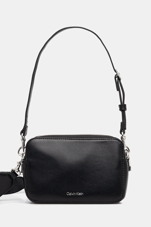 Calvin Klein torebka crossbody damska z imitacji skóry nie mieści A4 czarny LV04F3165G