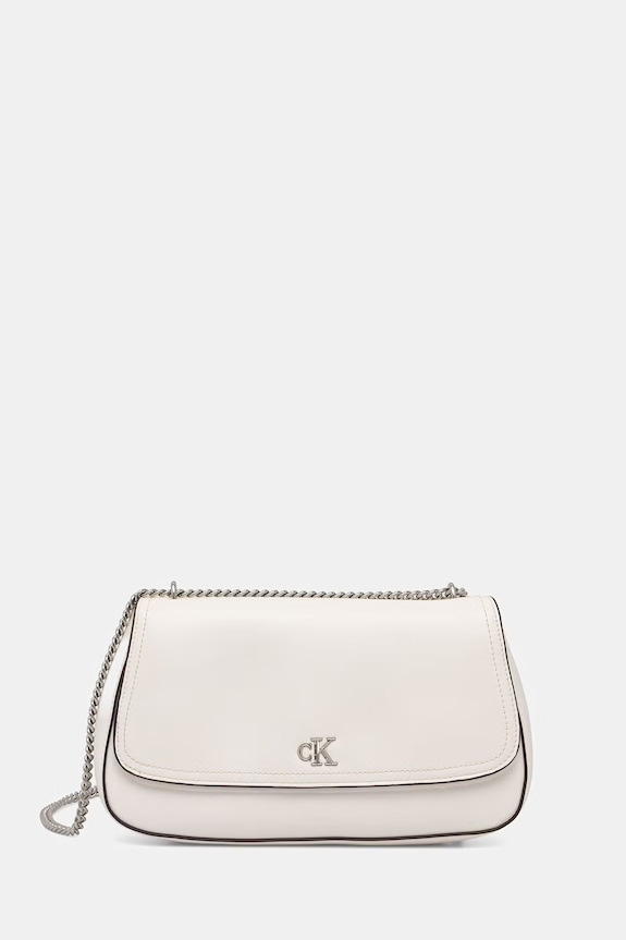 Calvin Klein torebka crossbody damska z imitacji skóry biały LV04F3171G
