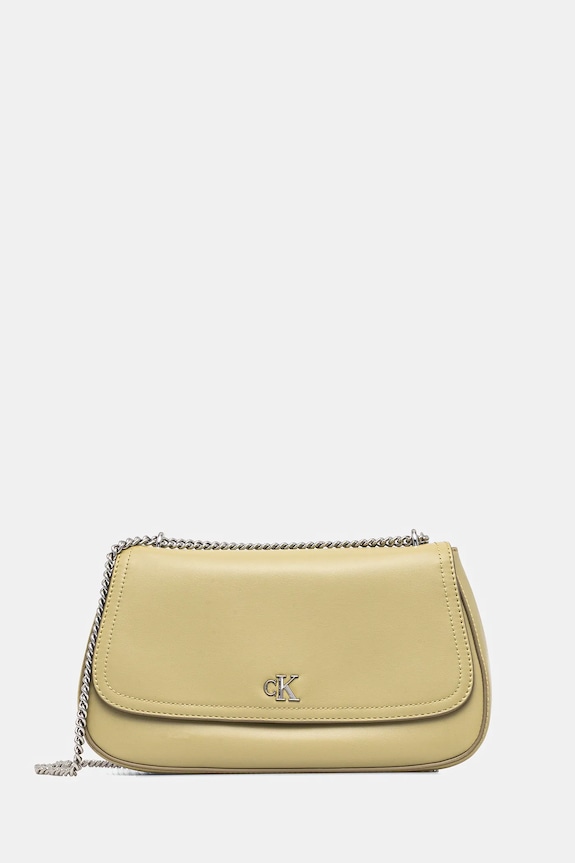 Calvin Klein torebka crossbody damska z imitacji skóry nie mieści A4 zielony LV04F3171G