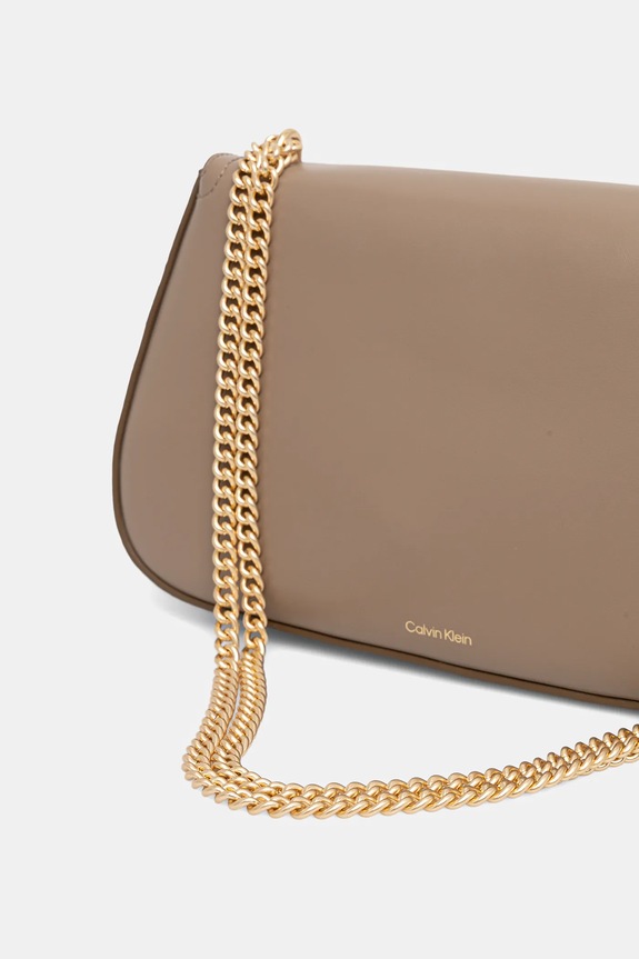 Akcesoria Calvin Klein torebka crossbody damska z imitacji skóry LV04F3171G beżowy
