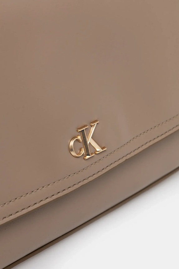Calvin Klein torebka crossbody damska z imitacji skóry beżowy LV04F3171G