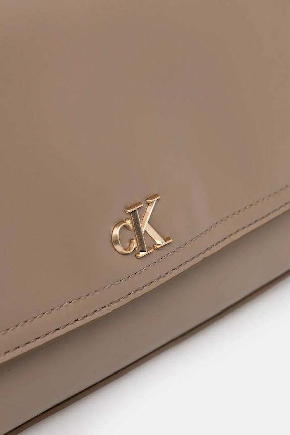 Calvin Klein torebka crossbody damska z imitacji skóry beżowy LV04F3171G