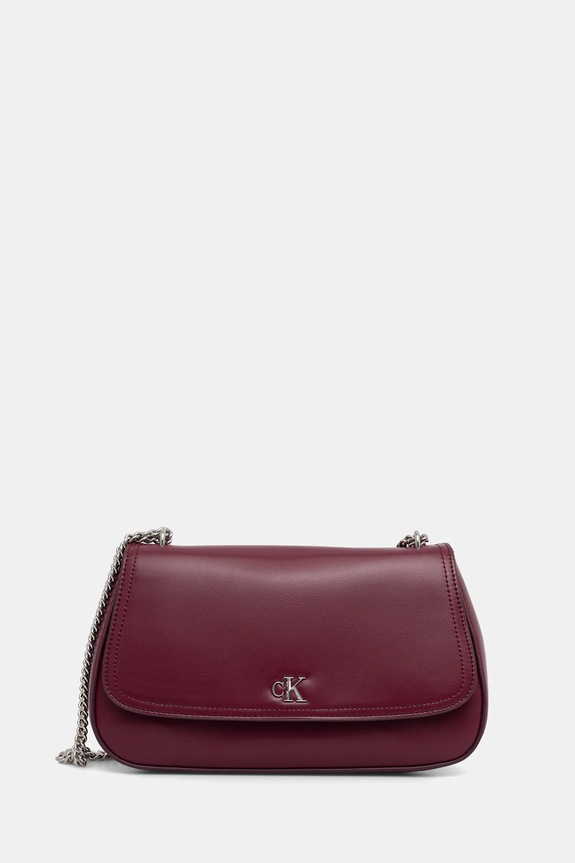 Calvin Klein torebka crossbody damska z imitacji skóry nie mieści A4 bordowy LV04F3171G