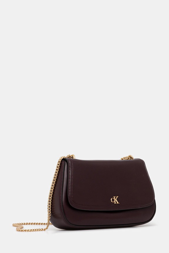 Calvin Klein torebka crossbody damska z imitacji skóry LV04F3171G bordowy SS26
