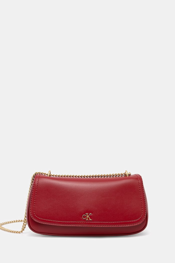 Calvin Klein geantă crossbody pentru femei cu imitație de piele rosu LV04F3172G