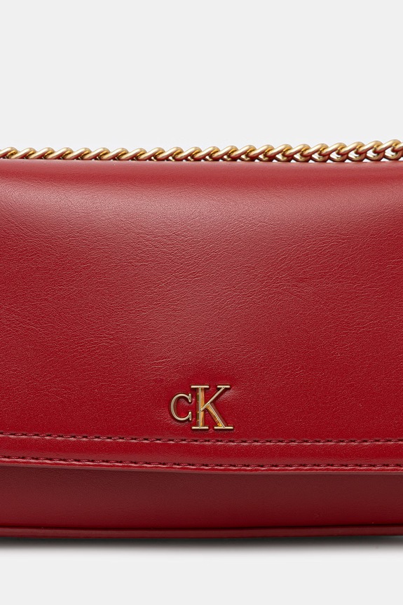 Calvin Klein geantă crossbody pentru femei cu imitație de piele rosu LV04F3172G