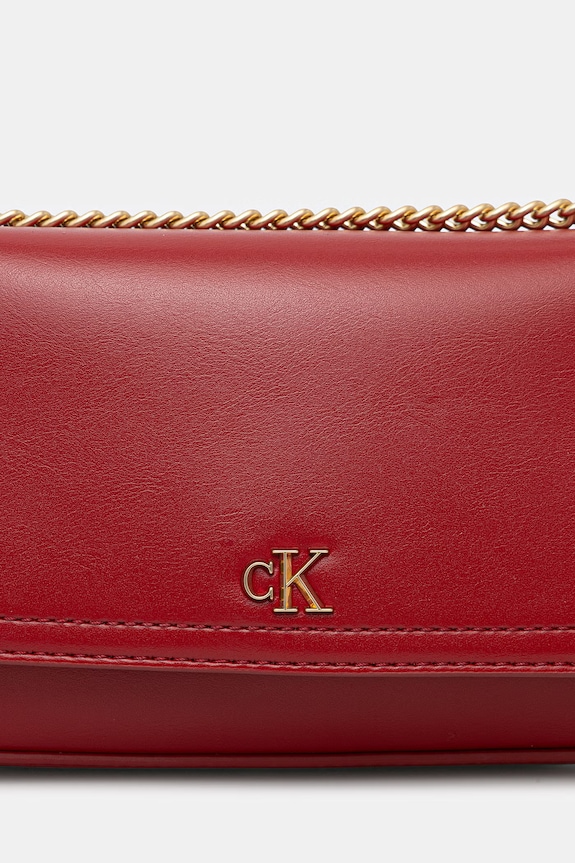 Calvin Klein geantă crossbody pentru femei cu imitație de piele rosu LV04F3172G