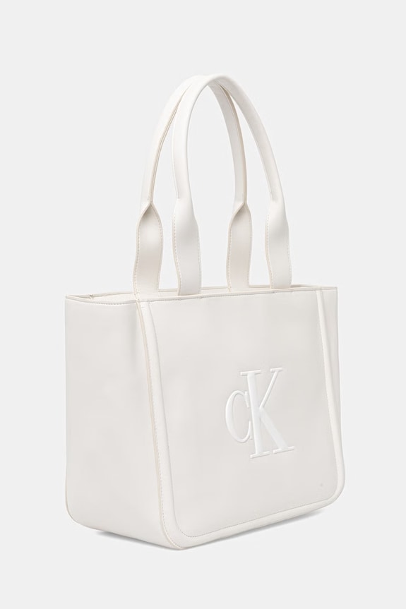 Calvin Klein borsa shopper da donna in similpelle LV04F3218G bianco SS26