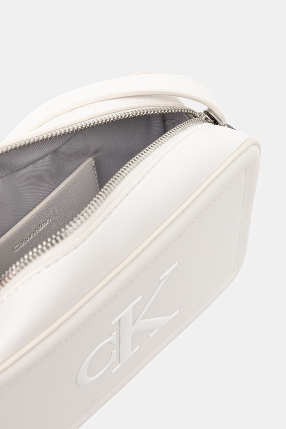 Calvin Klein torebka crossbody damska z imitacji skóry LV04F3220G biały