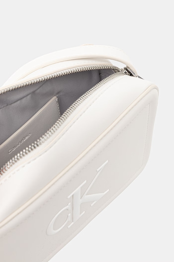 Calvin Klein torebka crossbody damska z imitacji skóry LV04F3220G biały