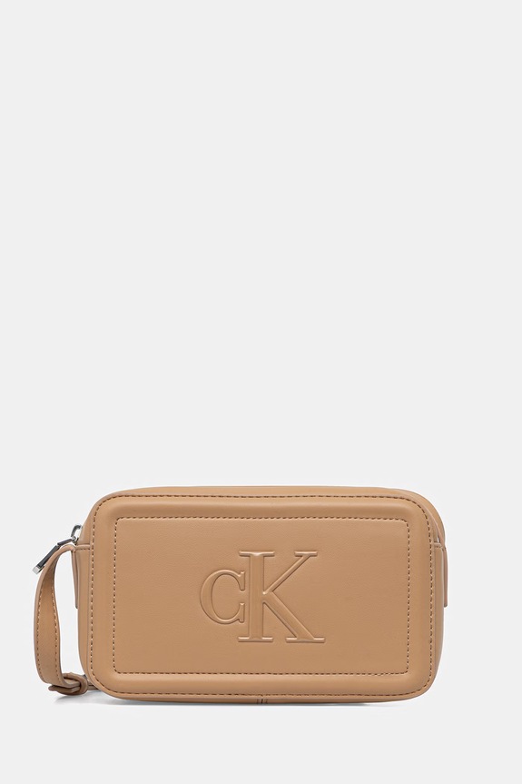 Calvin Klein crossbody kabelka dámská z imitace kůže béžová LV04F3220G