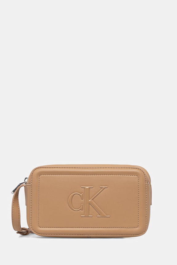 Calvin Klein crossbody kabelka dámská z imitace kůže béžová LV04F3220G