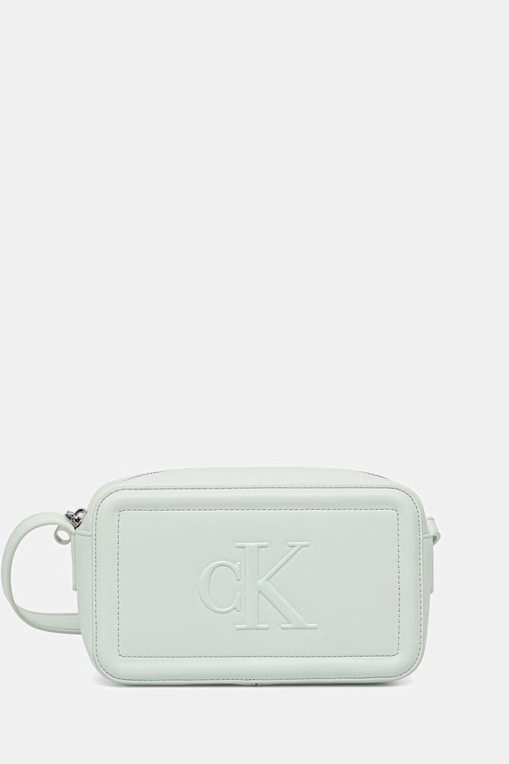 Calvin Klein torebka crossbody damska z imitacji skóry nie mieści A4 turkusowy LV04F3220G