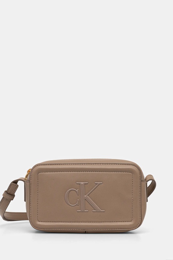 Calvin Klein torebka crossbody damska z imitacji skóry beżowy LV04F3220G