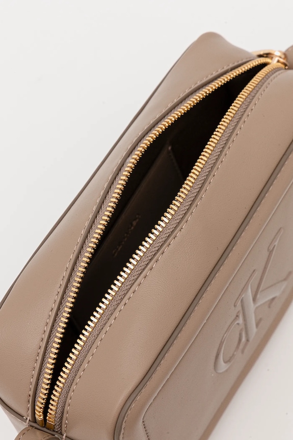 Calvin Klein torebka crossbody damska z imitacji skóry LV04F3220G beżowy