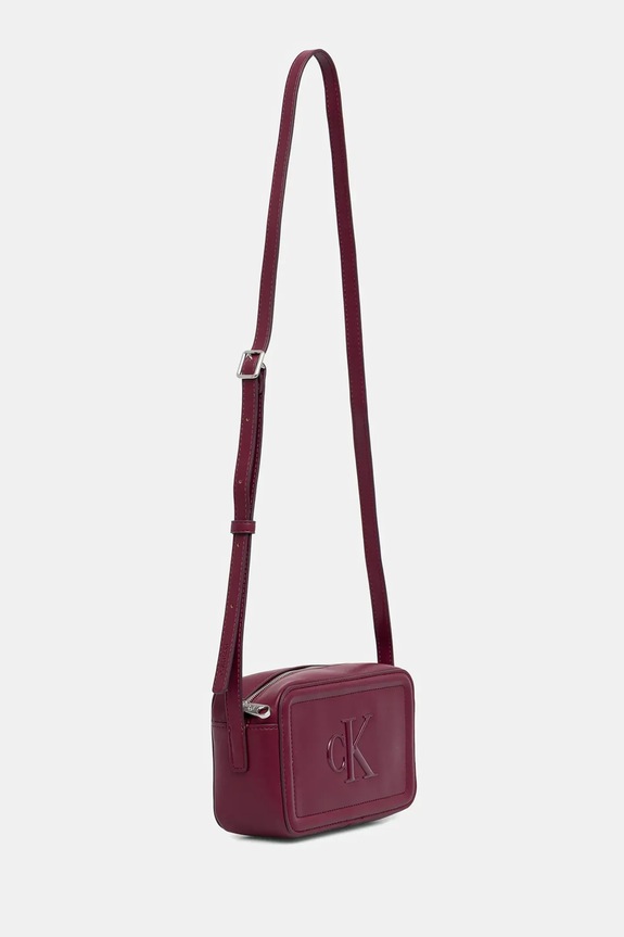 Calvin Klein geantă crossbody de damă cu imitație de piele LV04F3220G burgundia SS26