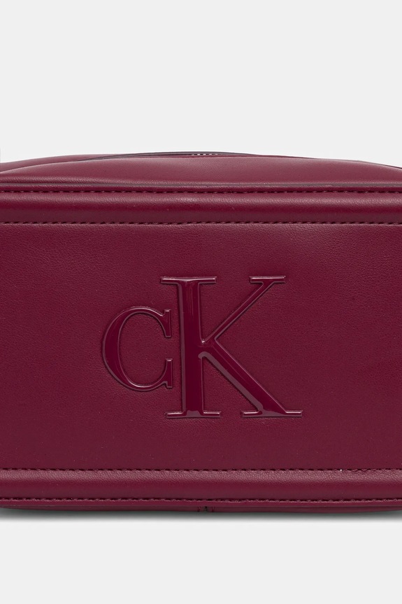 Calvin Klein geantă crossbody de damă cu imitație de piele burgundia LV04F3220G