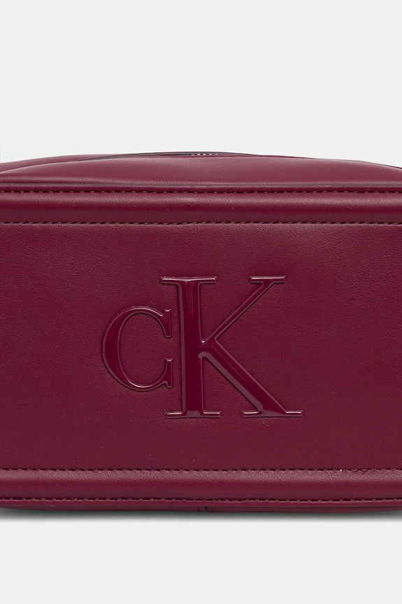 Calvin Klein geantă crossbody de damă cu imitație de piele burgundia LV04F3220G