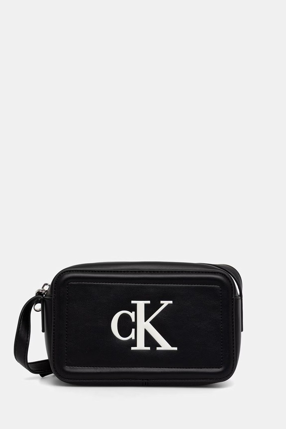 Calvin Klein torebka crossbody damska z imitacji skóry nie mieści A4 czarny LV04F3220G