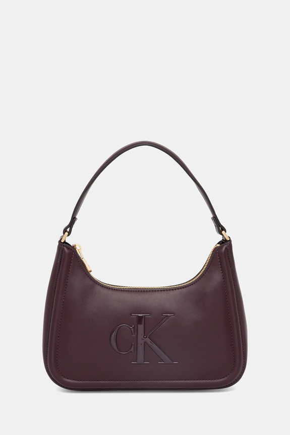 Calvin Klein kabelka typu baguette dámska z imitácie kože imitácia kože fialová LV04F3230G