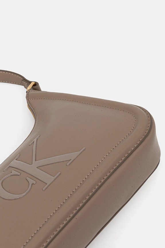 Calvin Klein torebka bagietka damska z imitacji skóry LV04F3230G beżowy
