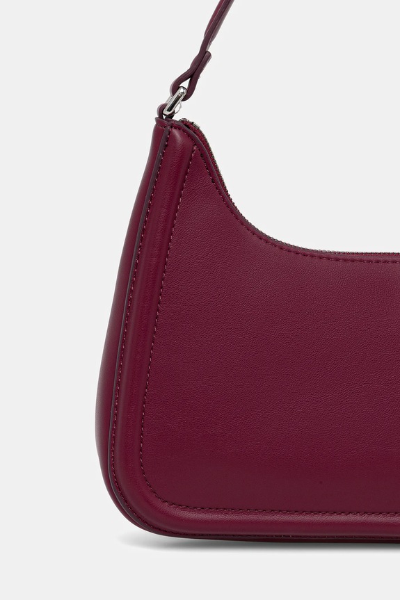 Akcesoria Calvin Klein torebka bagietka damska z imitacji skóry LV04F3230G bordowy