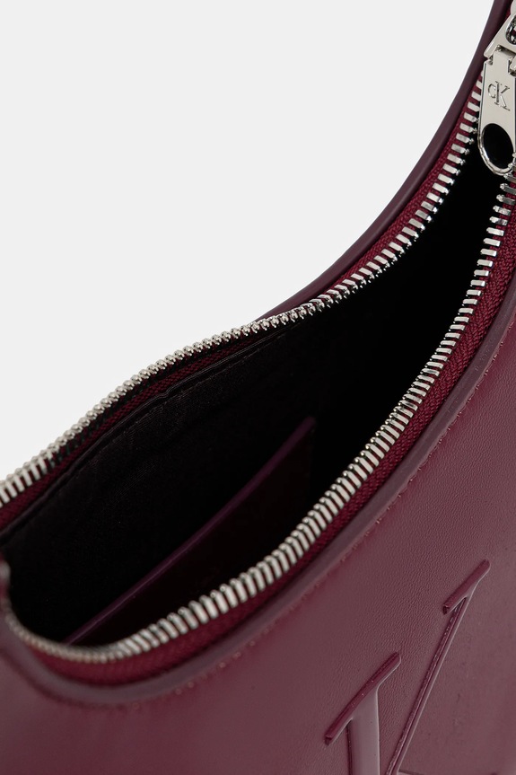 Calvin Klein torebka bagietka damska z imitacji skóry LV04F3230G bordowy