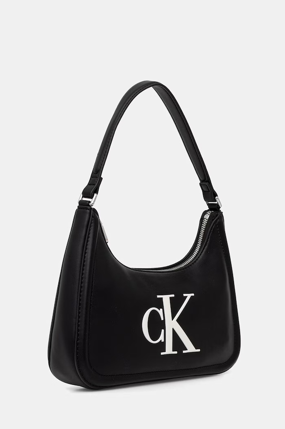 Calvin Klein torebka bagietka damska z imitacji skóry LV04F3230G czarny SS26