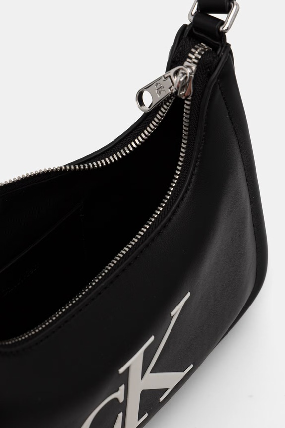 Calvin Klein torebka bagietka damska z imitacji skóry LV04F3230G czarny