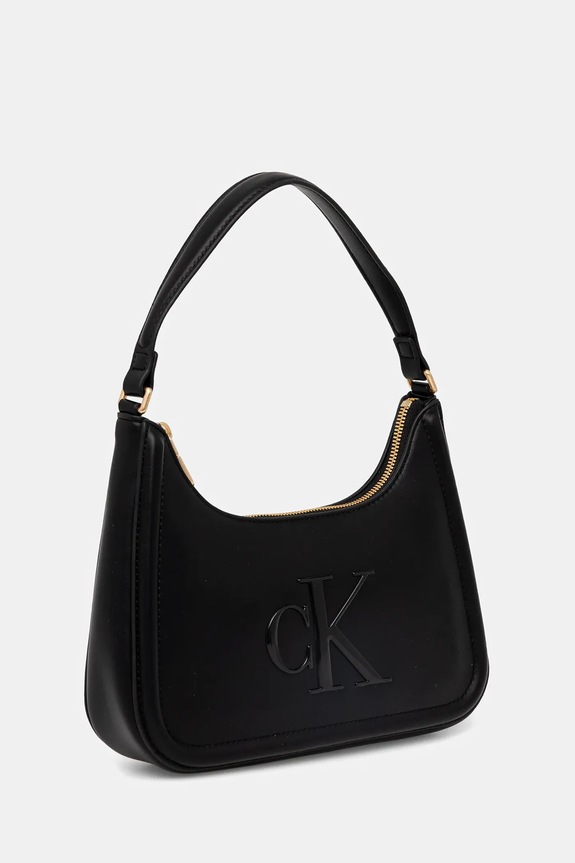 Calvin Klein torebka bagietka damska z imitacji skóry LV04F3230G czarny SS26